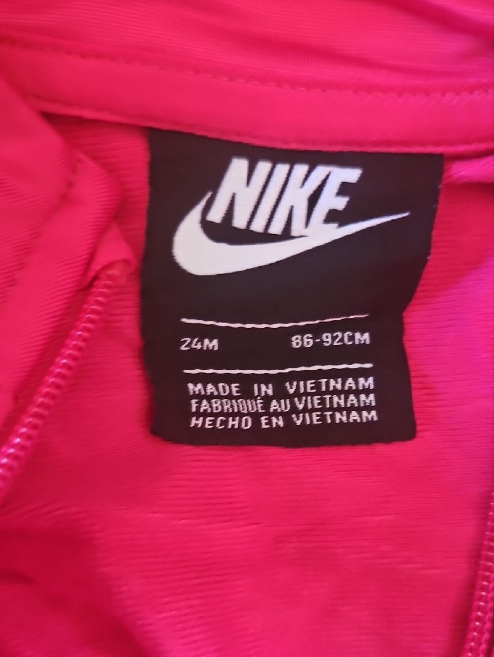 Nike Girls Bright Pink Track Jacket with Branded Sleeve Tape - Picture 3 of 4